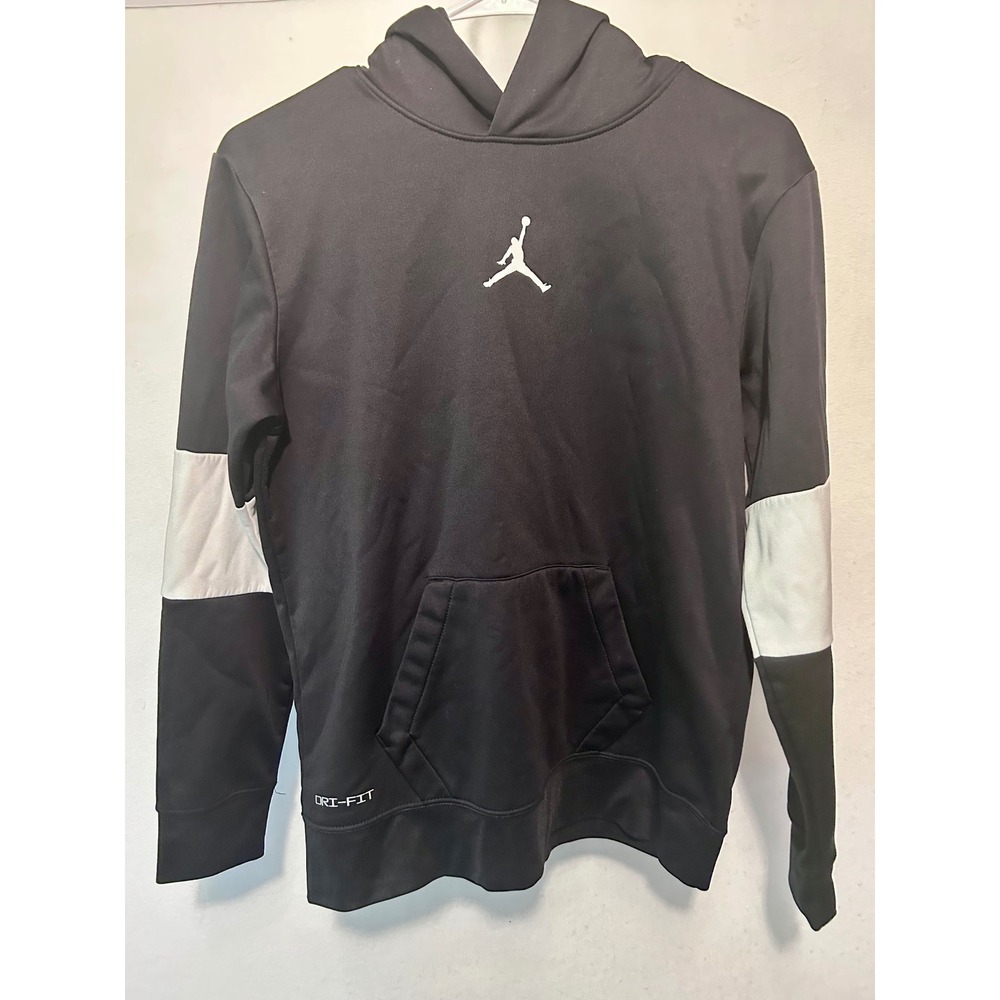 Jordan‎ Boys Dri-FIT Jumpman Pullover Hoodie Black White XL 13-15Y